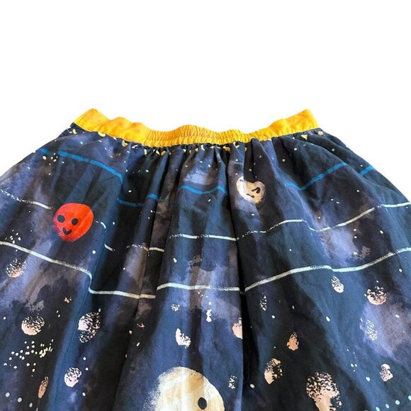 Modcloth 100% Cotton Space Universe Planet Skirt A-Line Full Size Medium - Picture 8 of 12